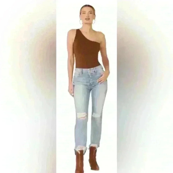 NWT 7 For All Mankind Women’s High Rise Crop Western Goth Denim Jeans  size 31 - Picture 1 of 15